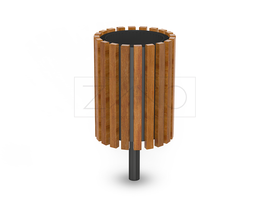 Mico black steel wastebasket