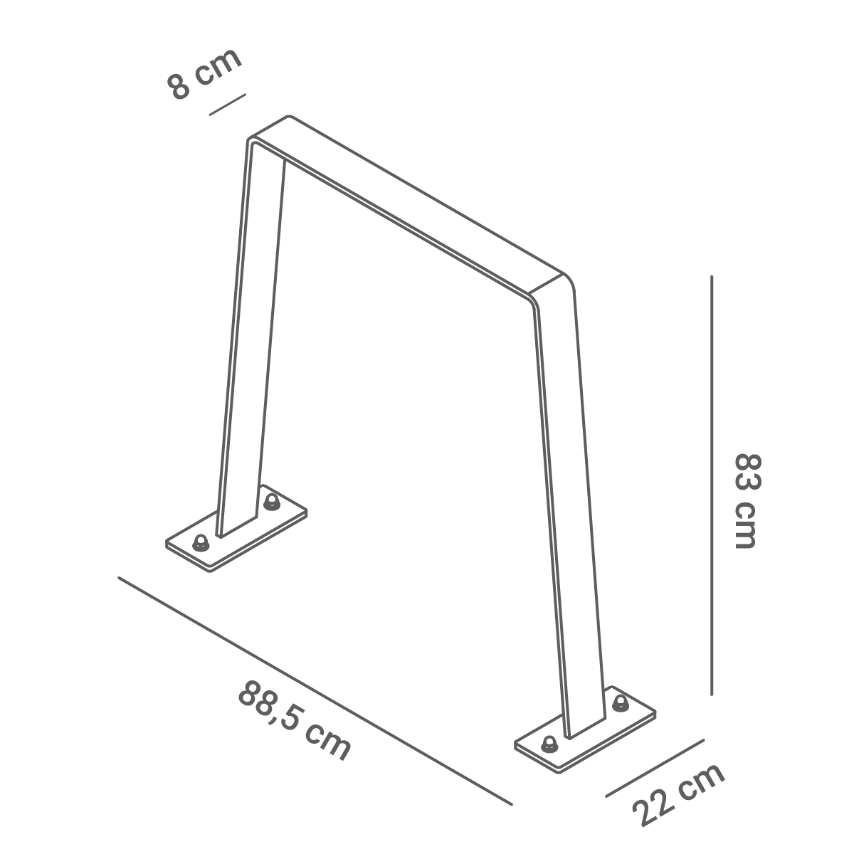 Bicycle stand Flat - dimensions