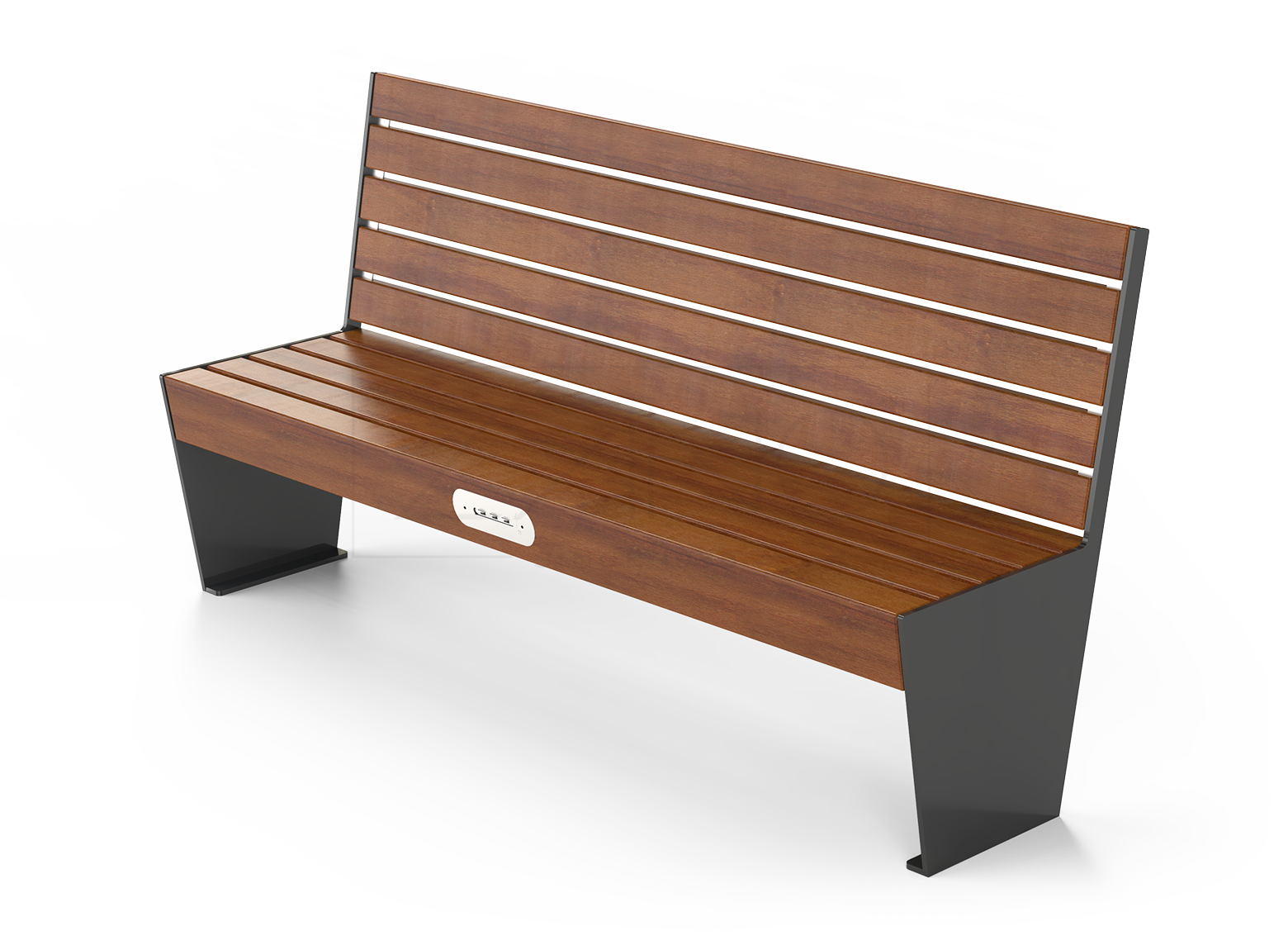 Simple bench 02.024.2 in carbon steel and softwood
