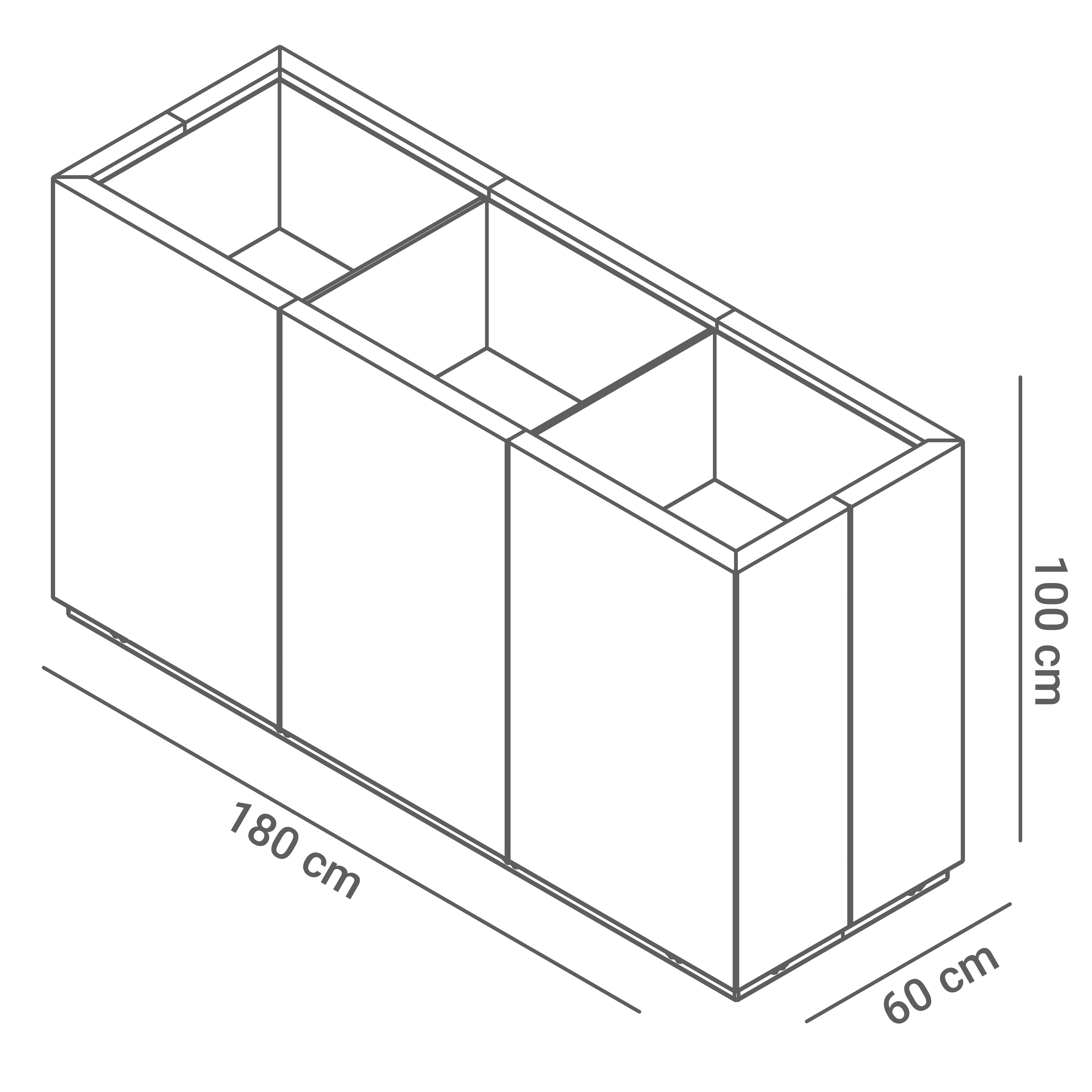 Flower pot Quadro 06.176.L dimensions