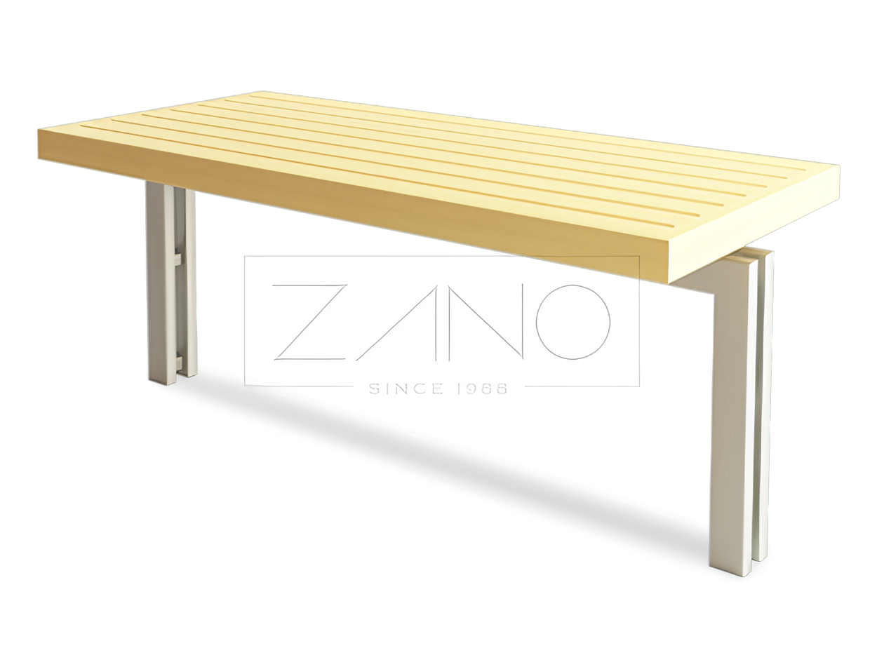Stainless steel table, wooden top Stainless steel table, wooden top