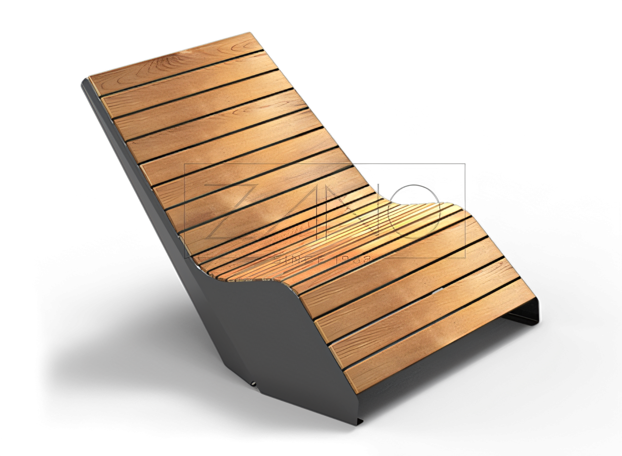 Duo lounger - an urban, comfortable lounger Black steel city lounger