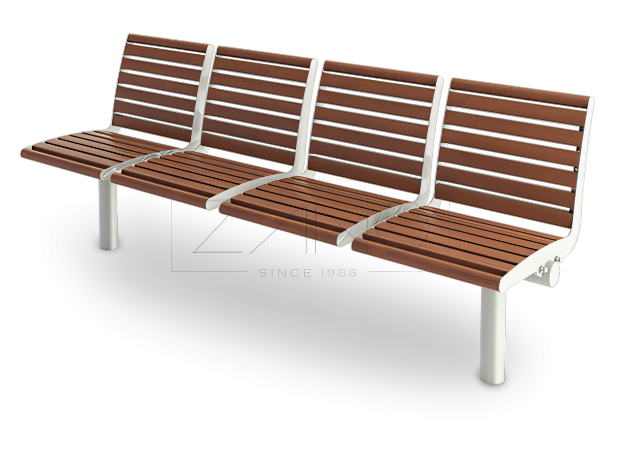 Modern bench with listed seats