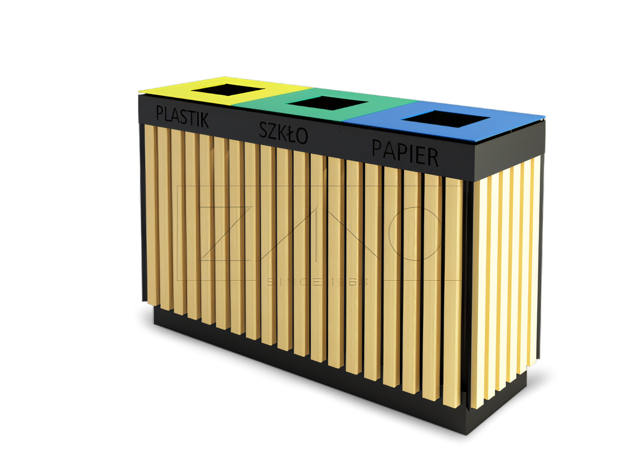 Argo waste separation basket in black steel Argo recycling garbage can