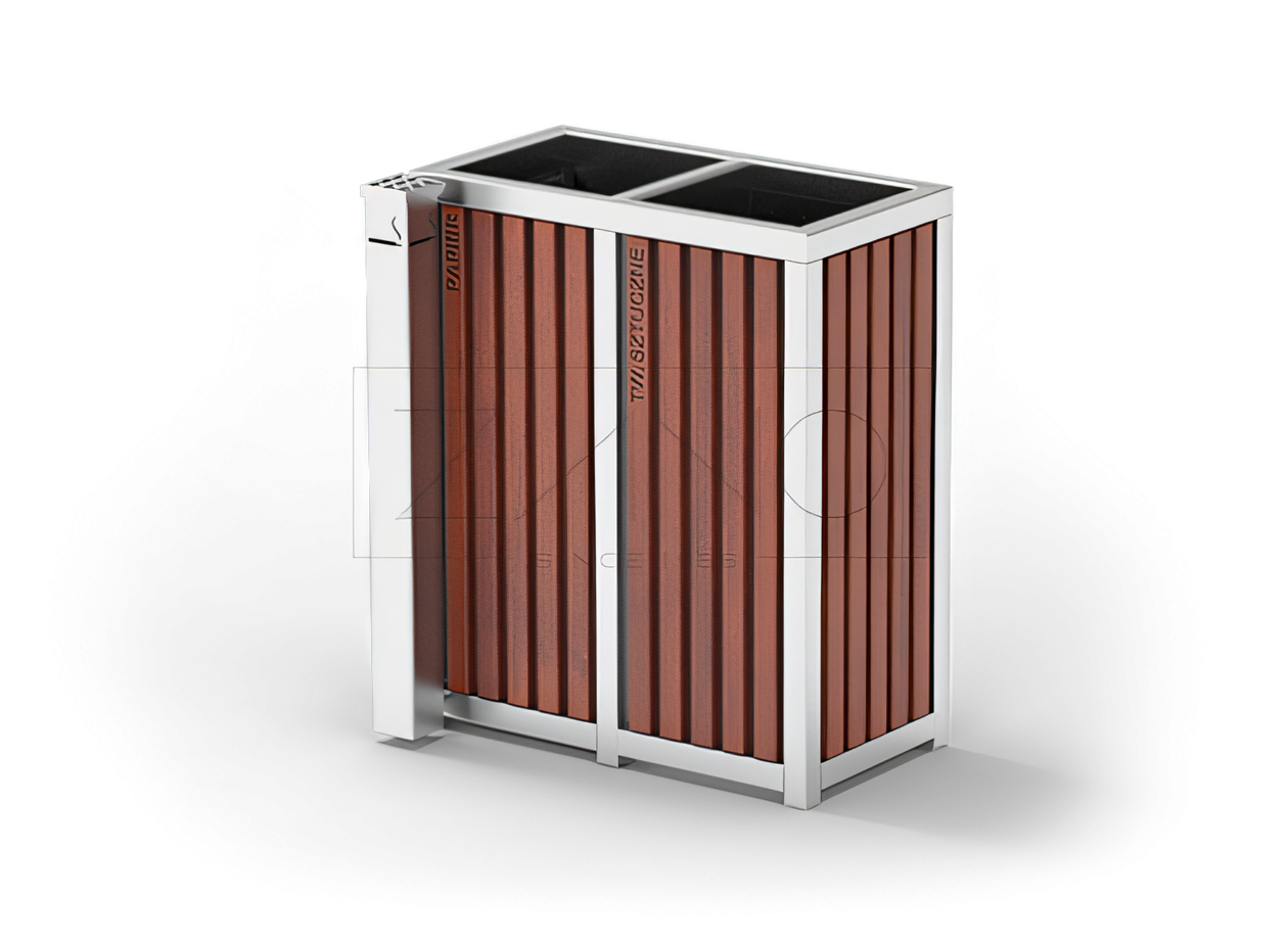 Recycling garbage cans with stainless steel ashtrays Stainless steel city recycling garbage can