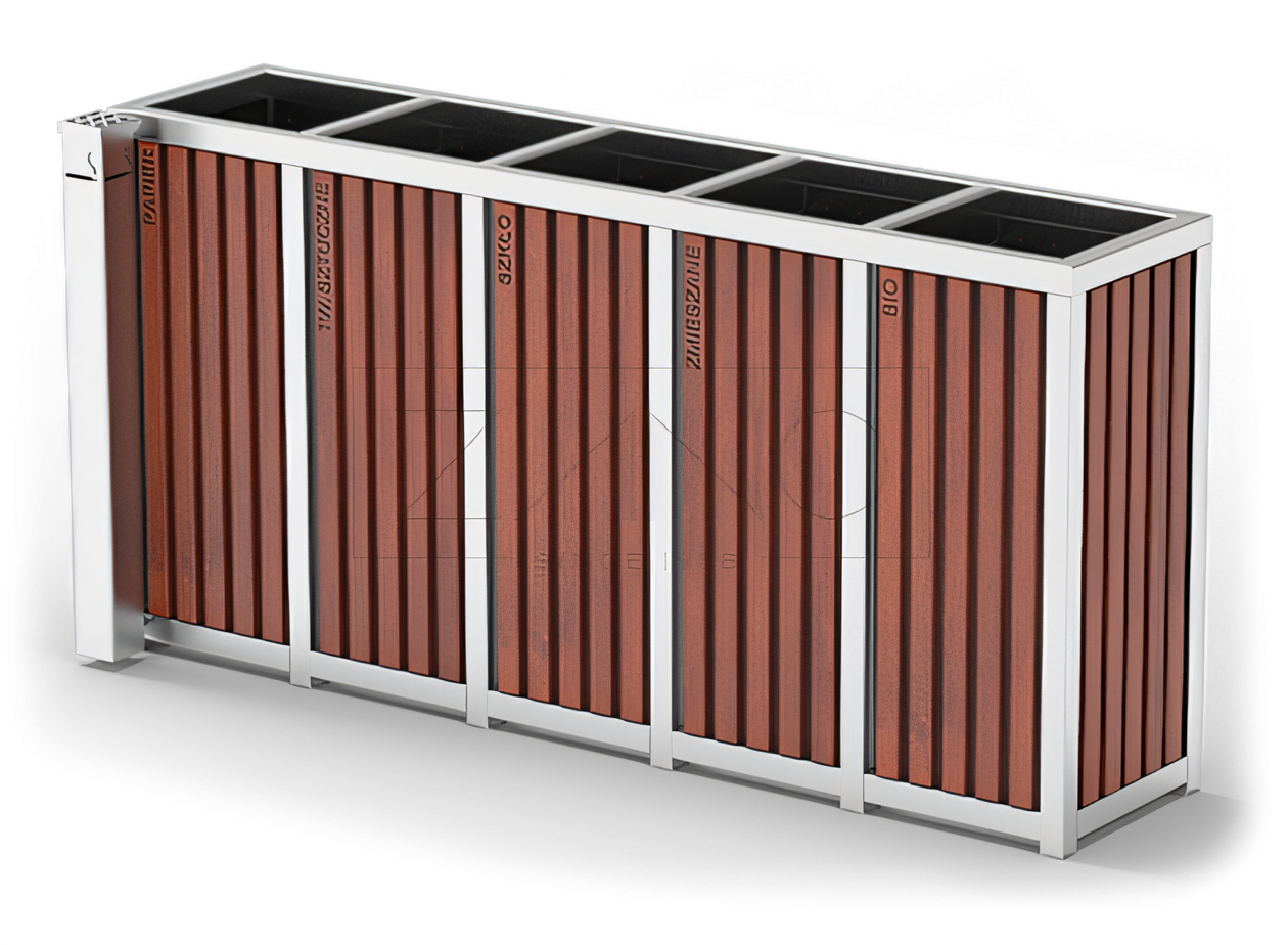 Stainless steel recycling garbage can with ashtray Stainless steel recycling garbage can with ashtray