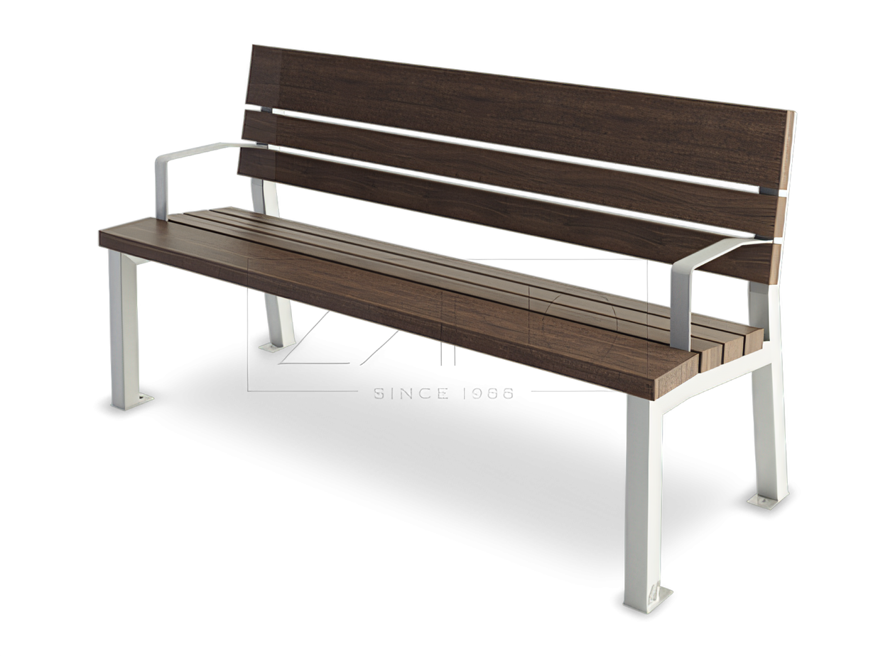 Stainless Valencia Bench with Armrests