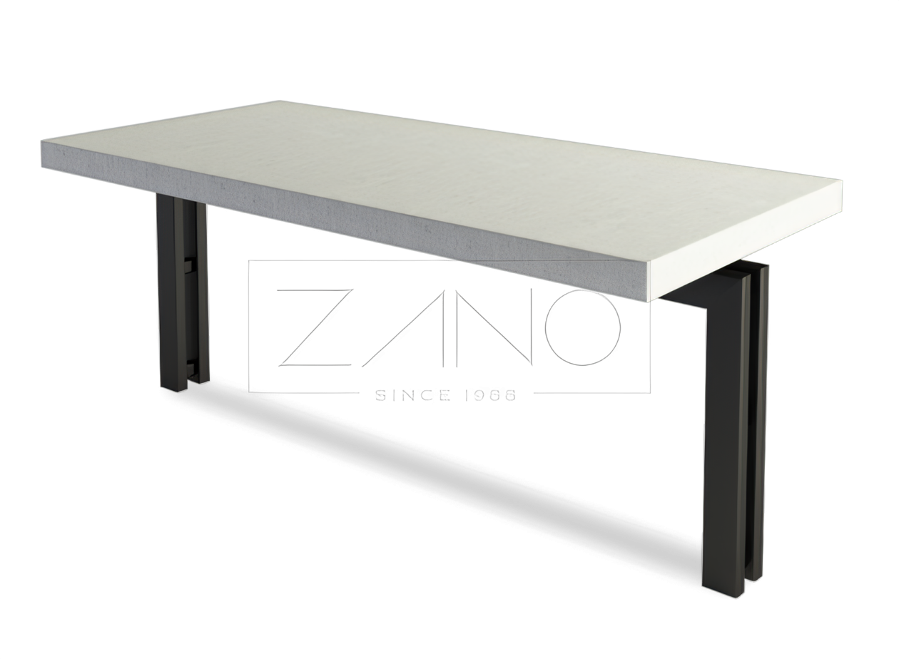 Bus table in black steel
