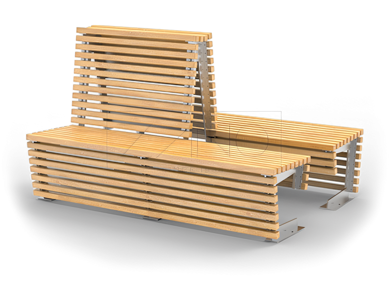 Urban bench with double backrest | ZANO urban furniture Flash city furniture, with backrest, without backrest in stainless steel