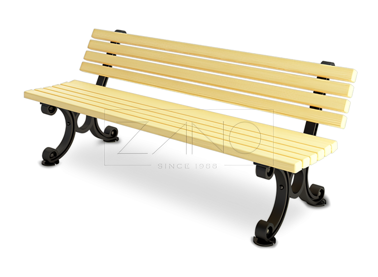 Retro cast iron bench with backrest