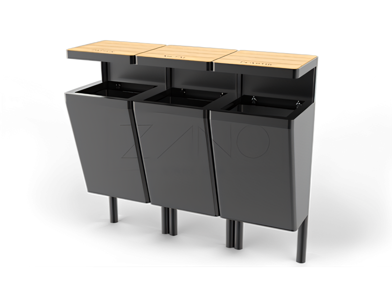 Scandik waste sorting basket, three compartment Scandik waste sorting basket, three compartment