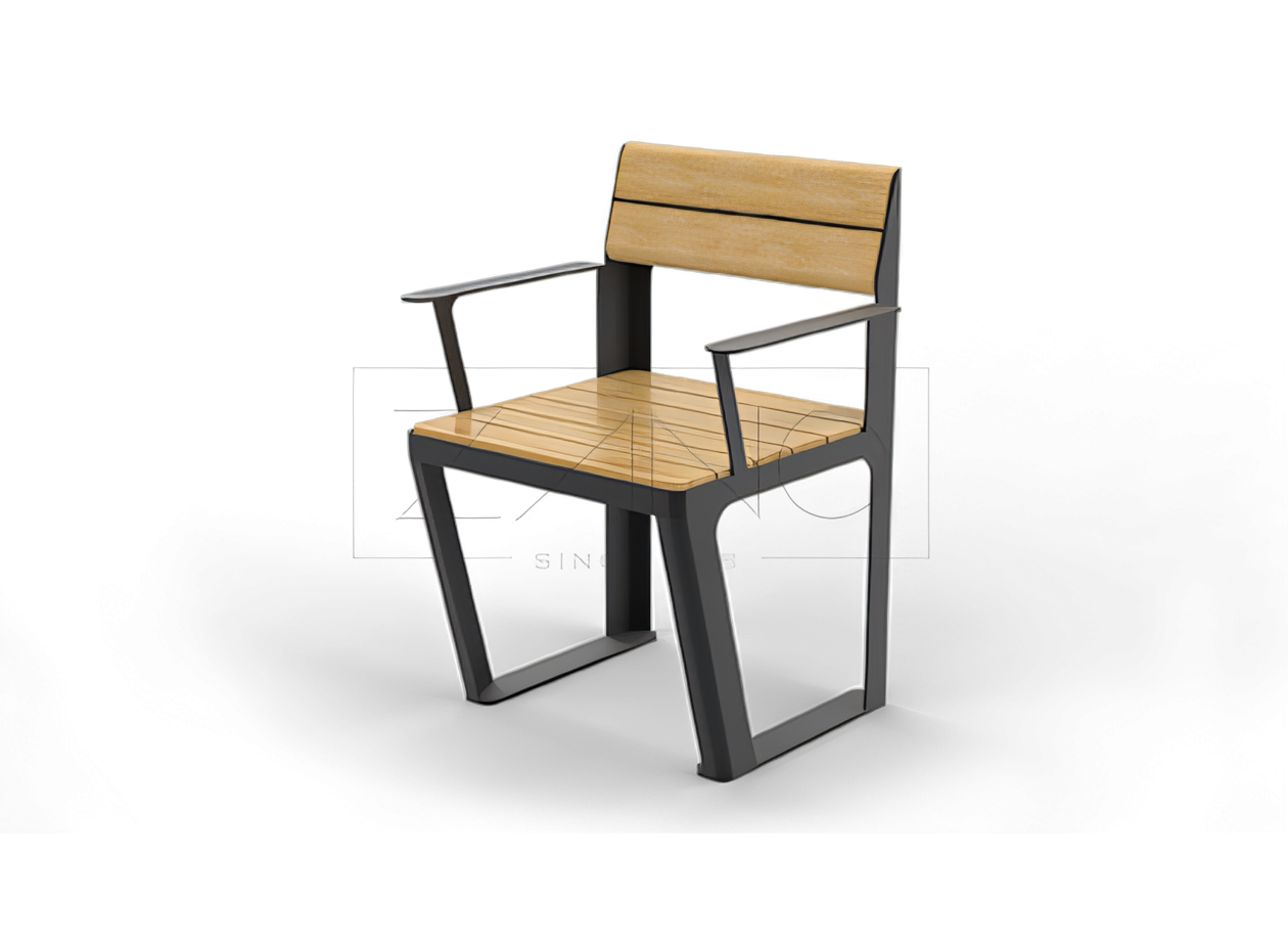 Park seat with backrest and armrests Park seat with backrest and armrests
