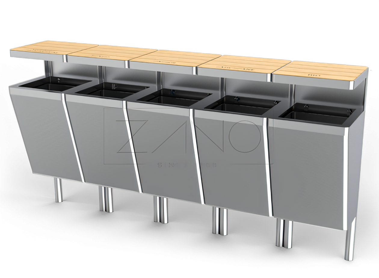 Scandik 15.546 stainless steel recycling garbage can