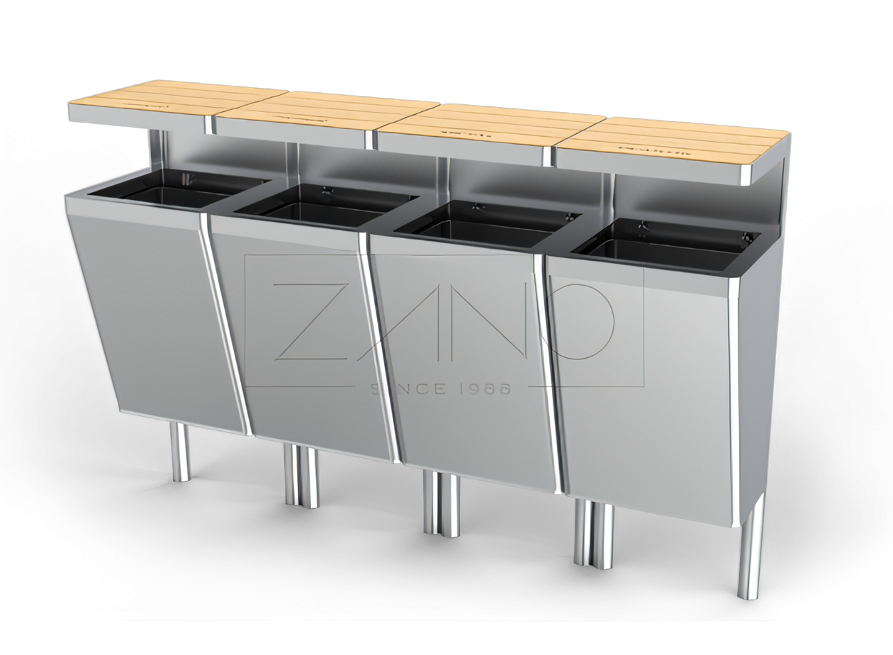 Scandik 15.446 stainless steel recycling garbage can