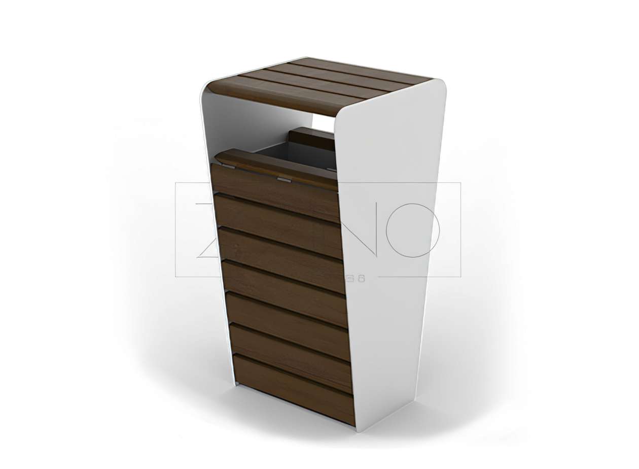 Soft city basket with canopy made of stainless steel and wood Soft city basket with canopy, unique design, built of stainless steel and spruce wood