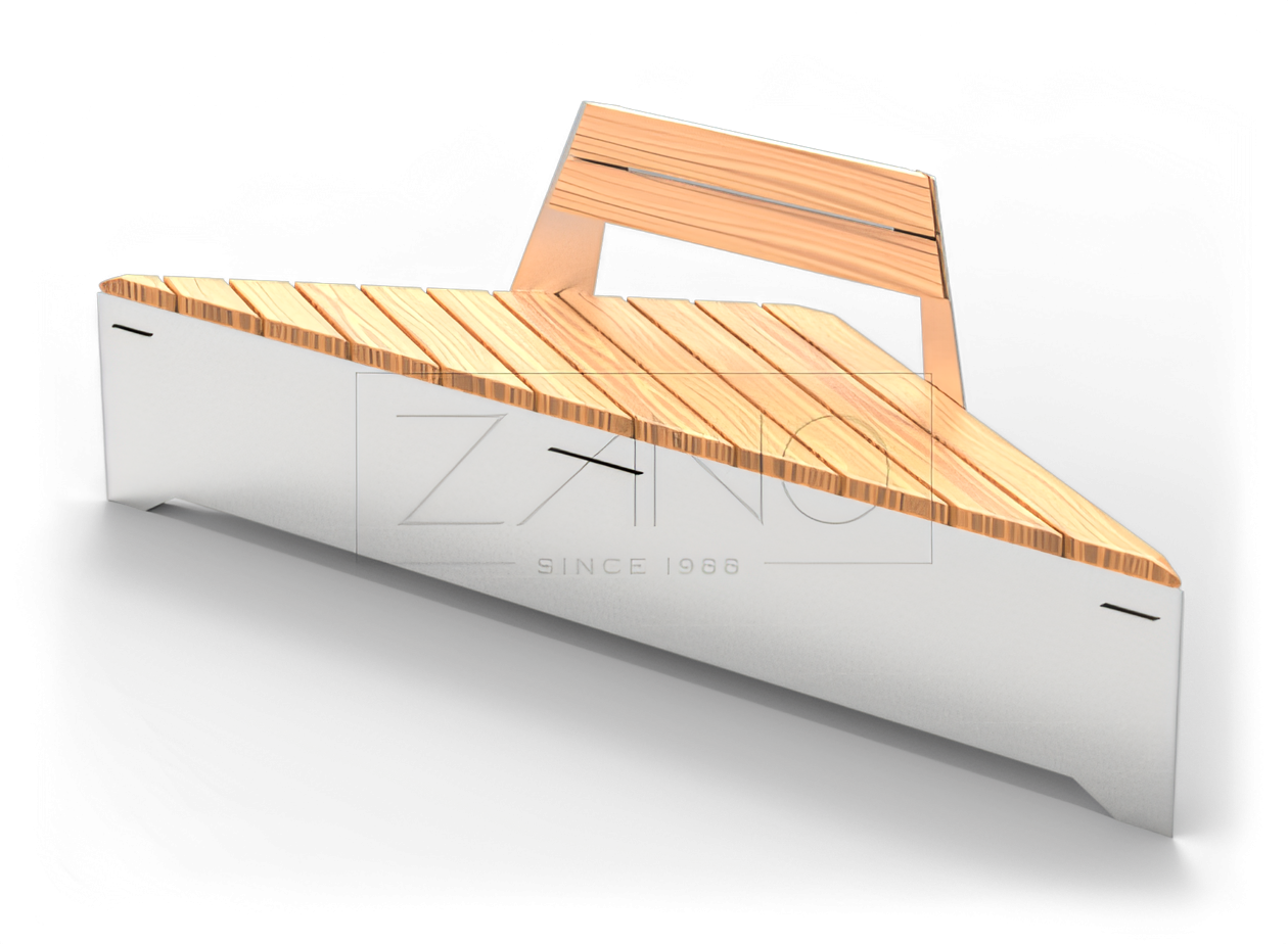 Modular bench with backrest stainless steel