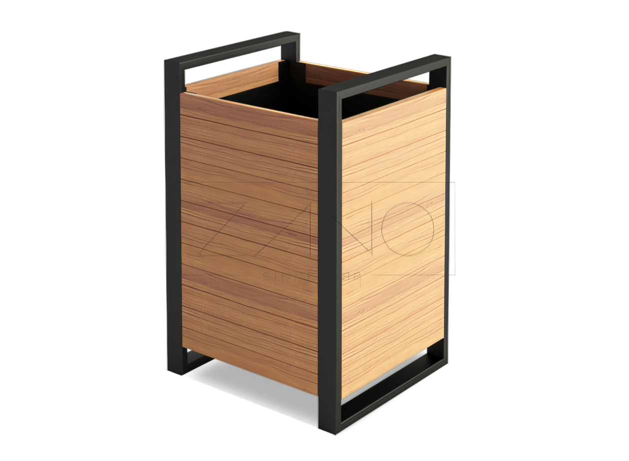 Large wood pots Modern and elegant model of wooden pot with metal frame