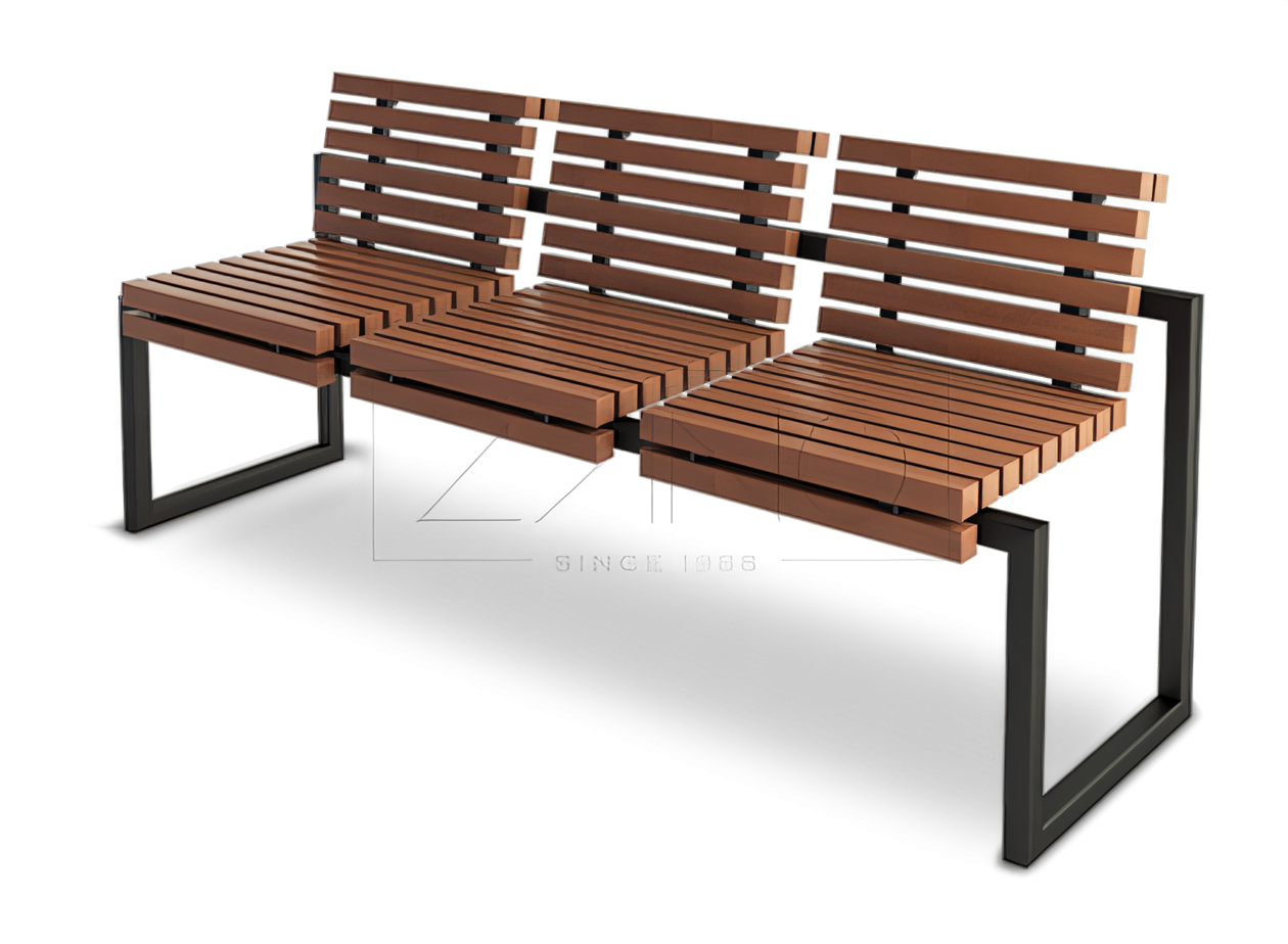 Park bench manufacturer Modern wooden bench with separate seating areas