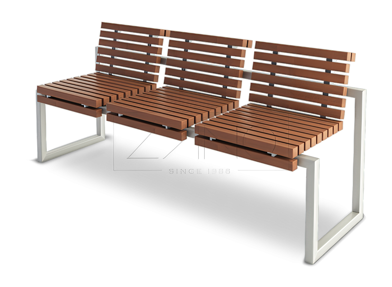 Classic park and street bench in retro style