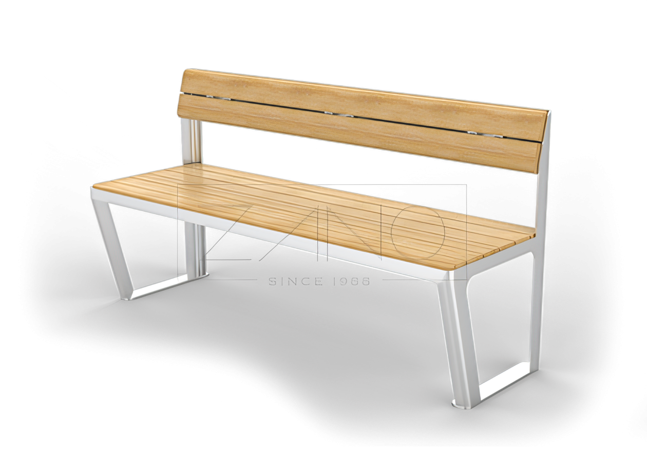 Modern stainless steel city bench