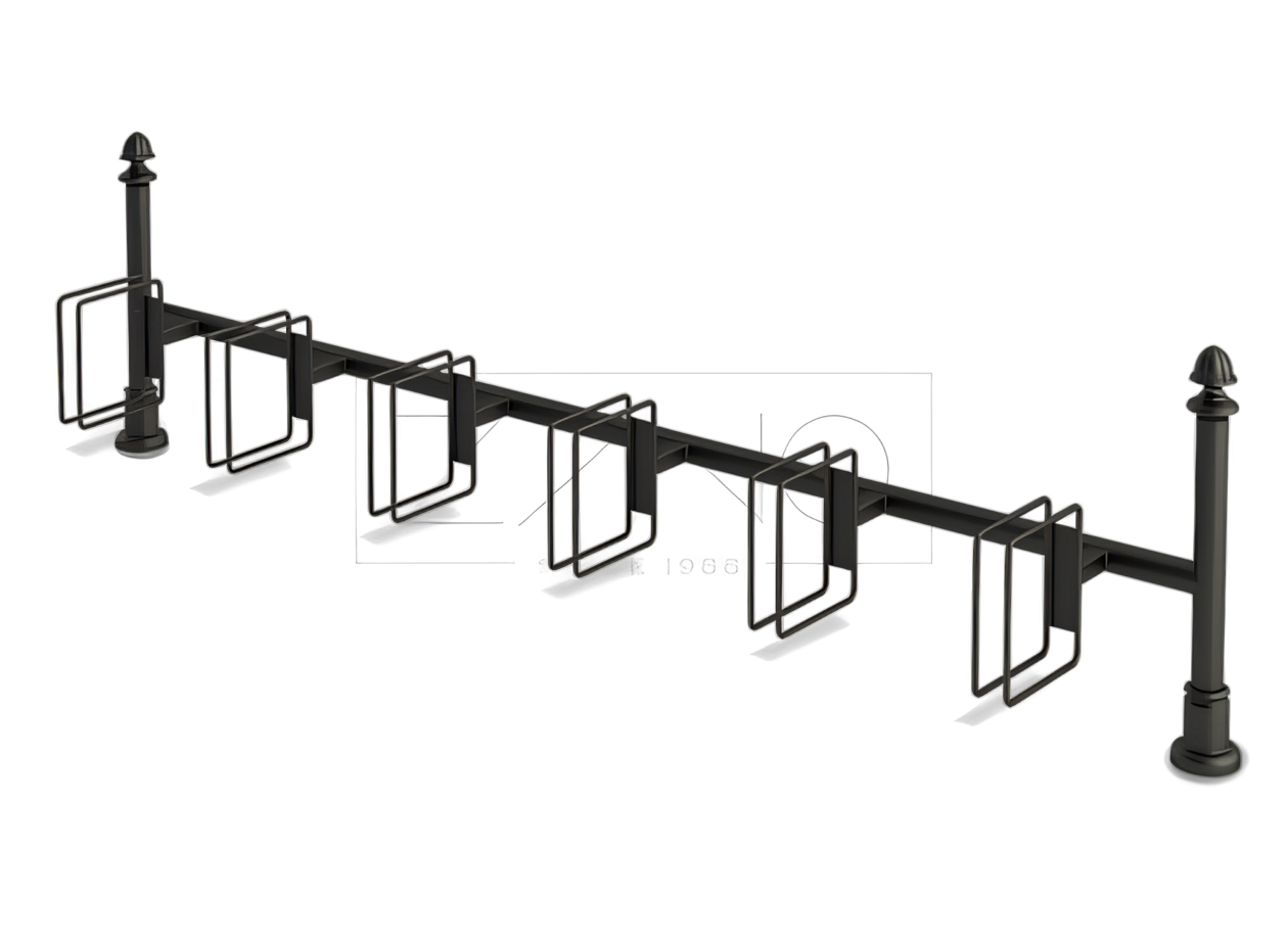 row bicycle rack based on posts