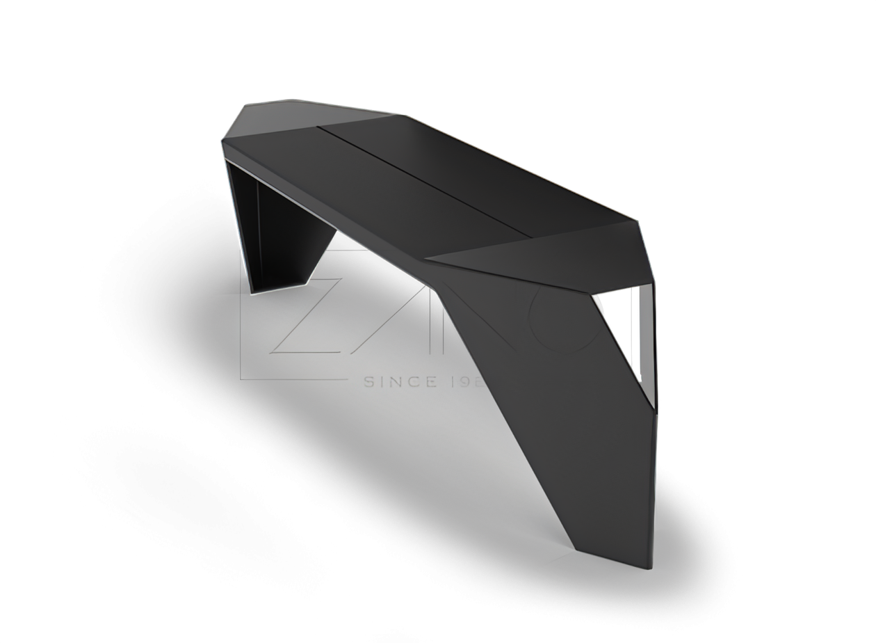 IVO bench without backrest made of black steel and painted wood IVO bench without backrest made of black steel and painted wood
