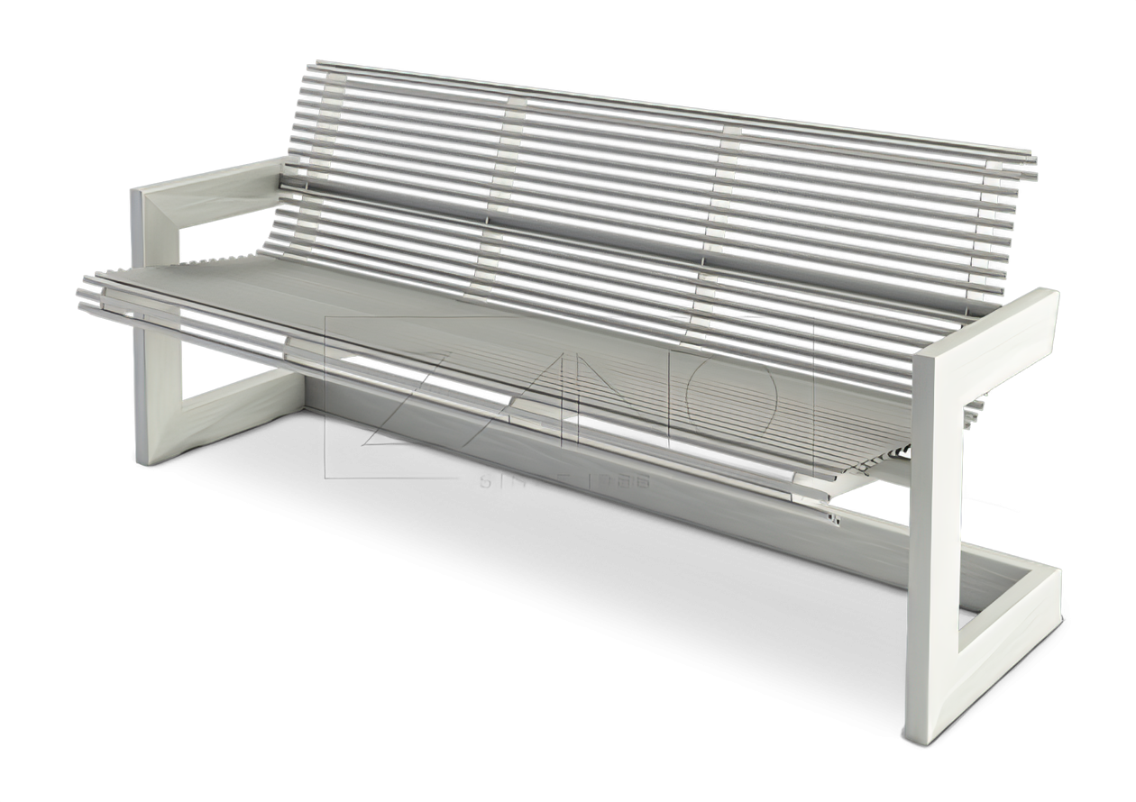 Aura bench modern bench made of steel pipes
