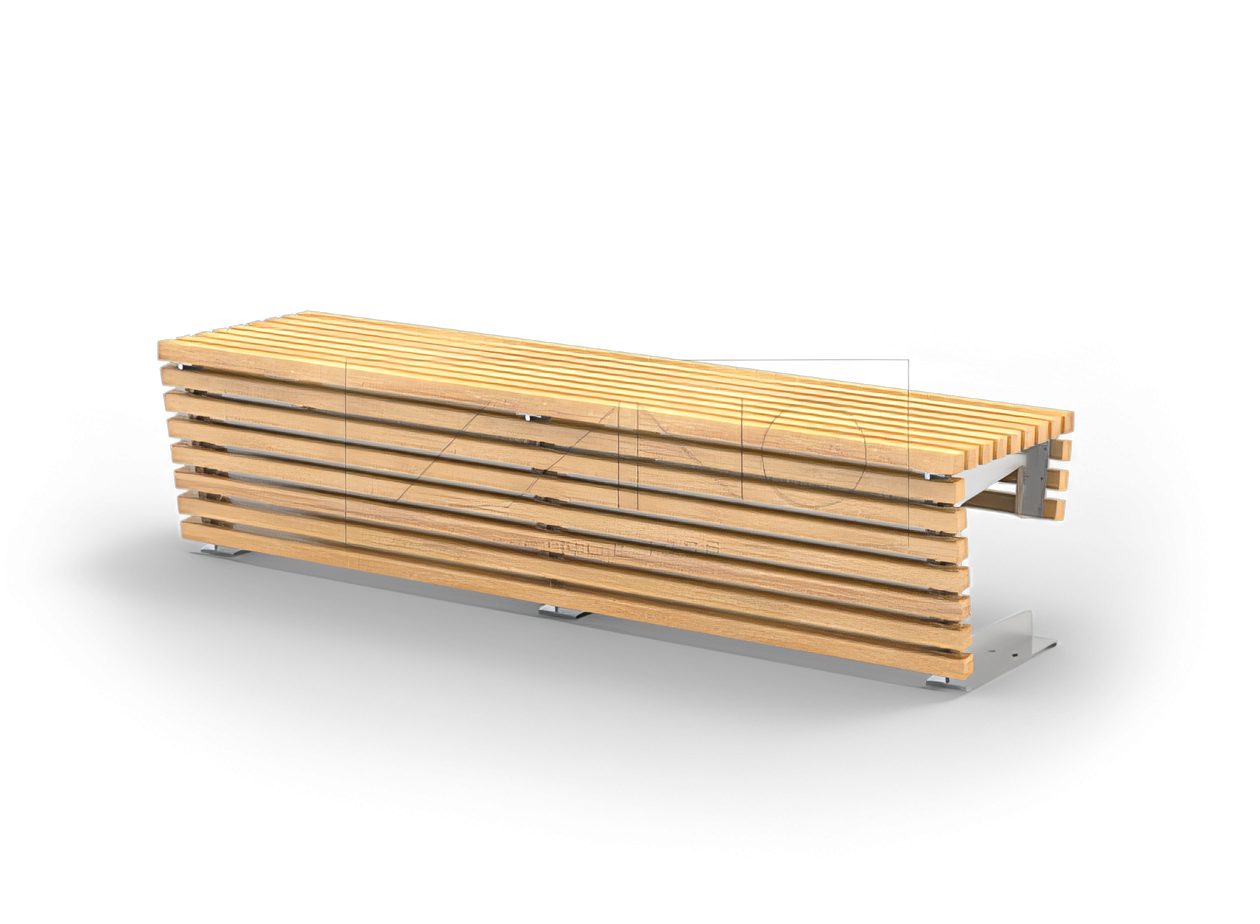 Wooden benches without backrests Flash modular bench without backrest