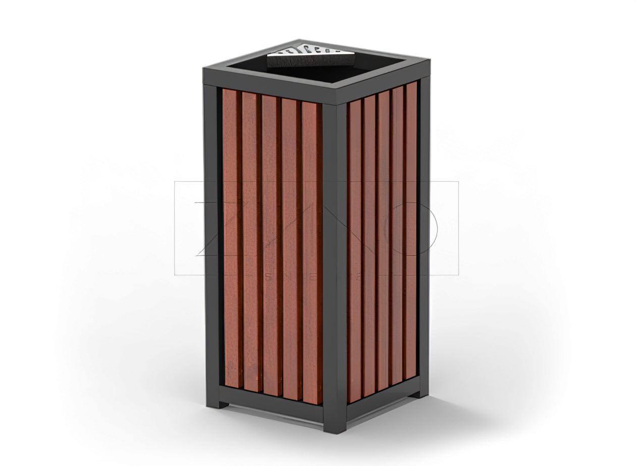 metal trash garbage can with classic Altus corner ashtray modern baskets with ashtray in black steel