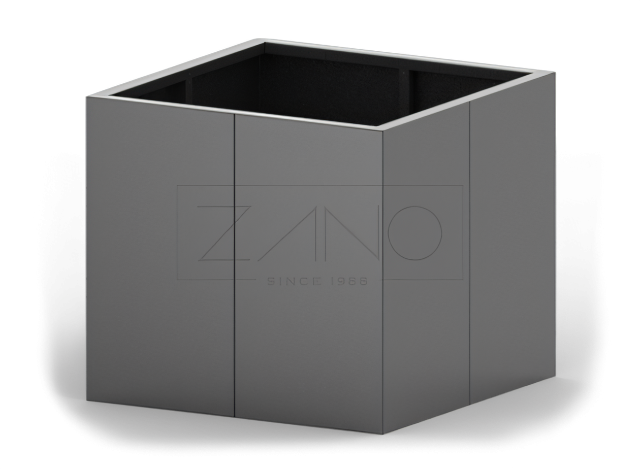 Agawa black steel flower pot from the ZANO family of urban furniture Agawa black steel flower pot from the ZANO family of urban furniture