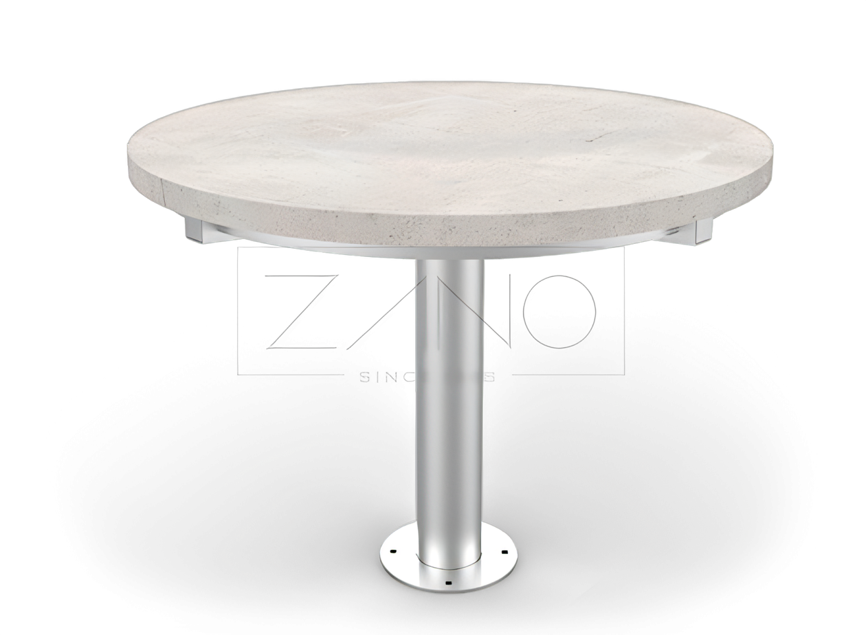 Table with concrete top for playing chess