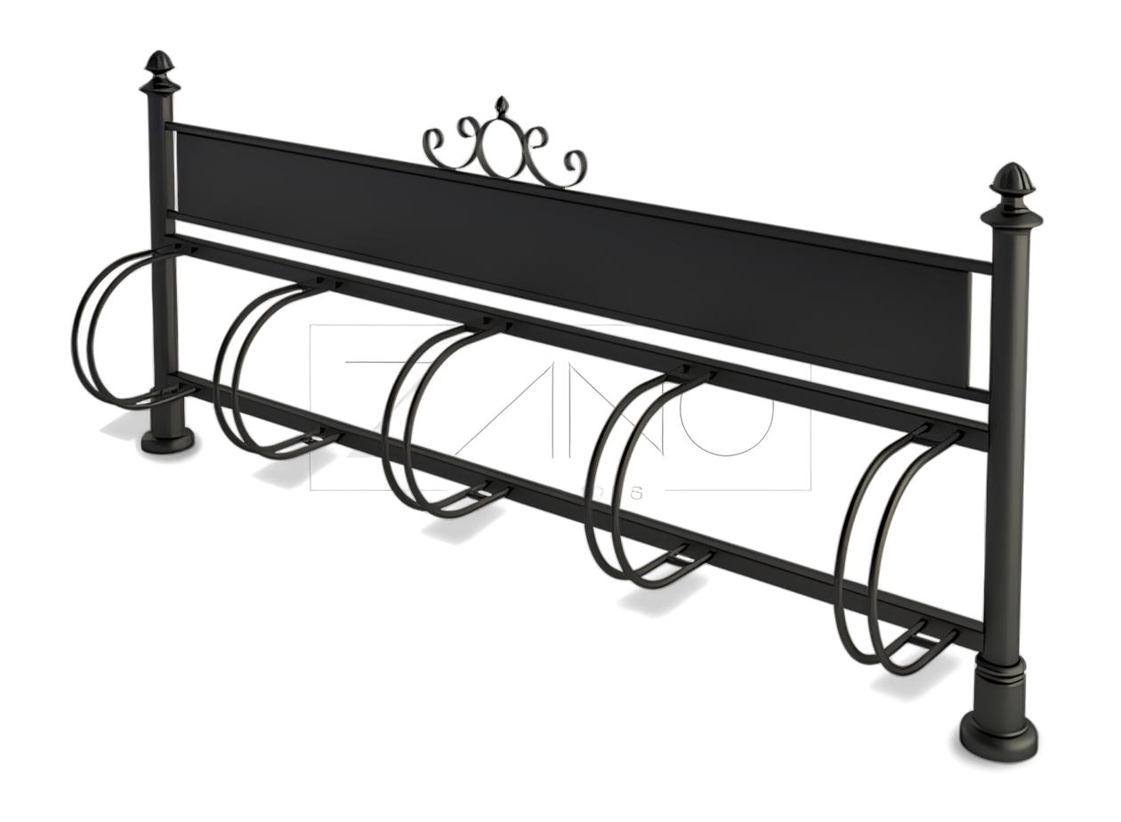 classic, stylish bicycle stands with advertising space