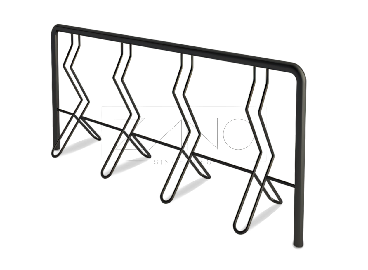 Modern bicycle parking row bicycle racks
