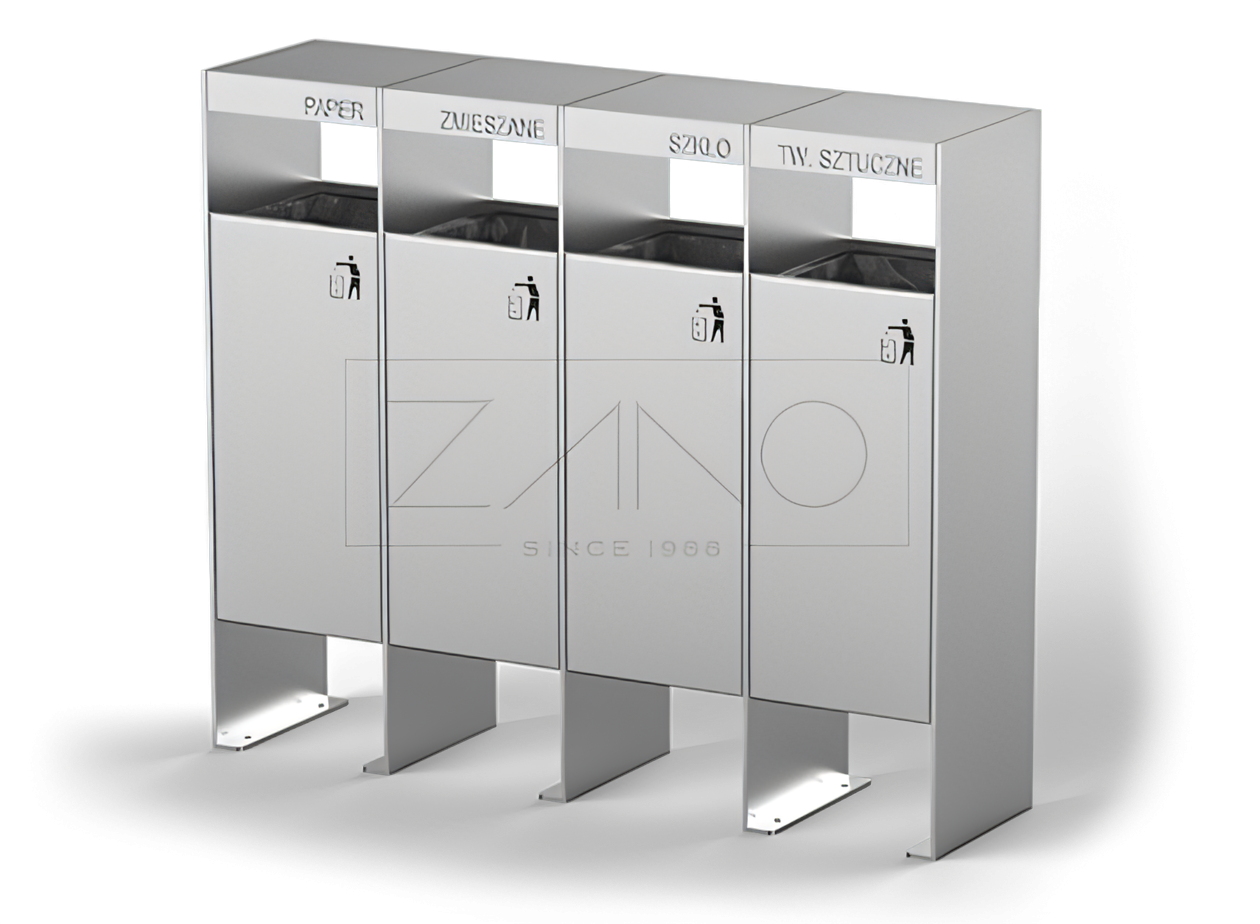 Simple stainless steel recycling garbage can