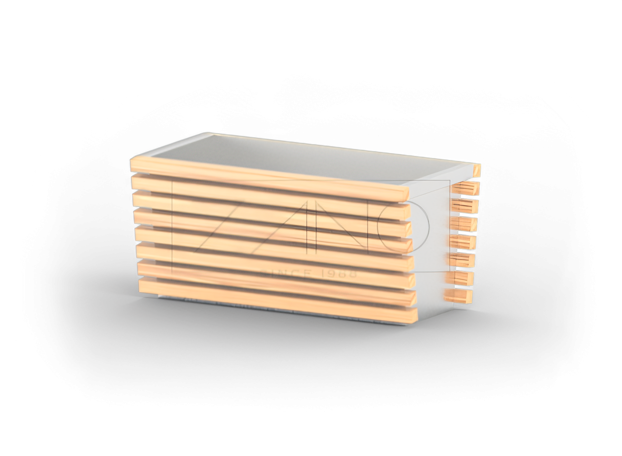 Modern and elegant pot of stainless steel and wood Modern and elegant pot of stainless steel and wood