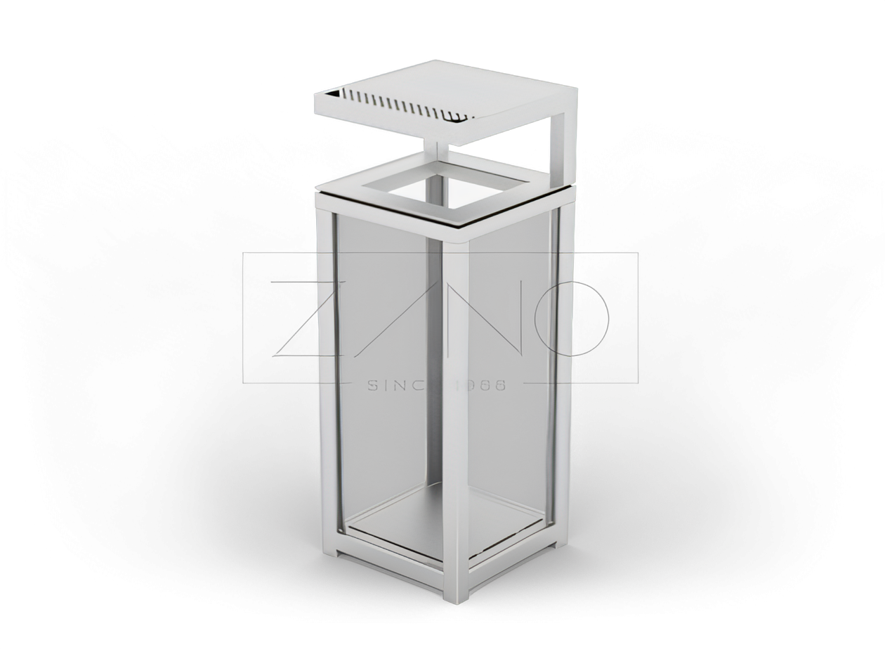 Altus anti-terrorist basket with stainless steel ashtray Transparent baskets, outdoor, steel, with ashtrays