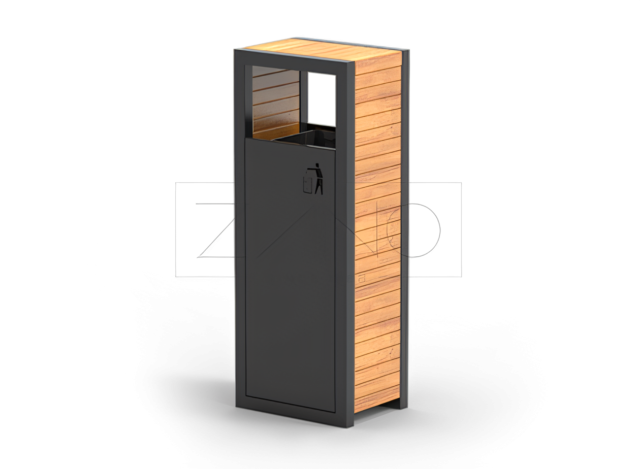 Pavo city basket 03.063 City basket made of carbon steel, galvanized, powder coated with domestic wood additives