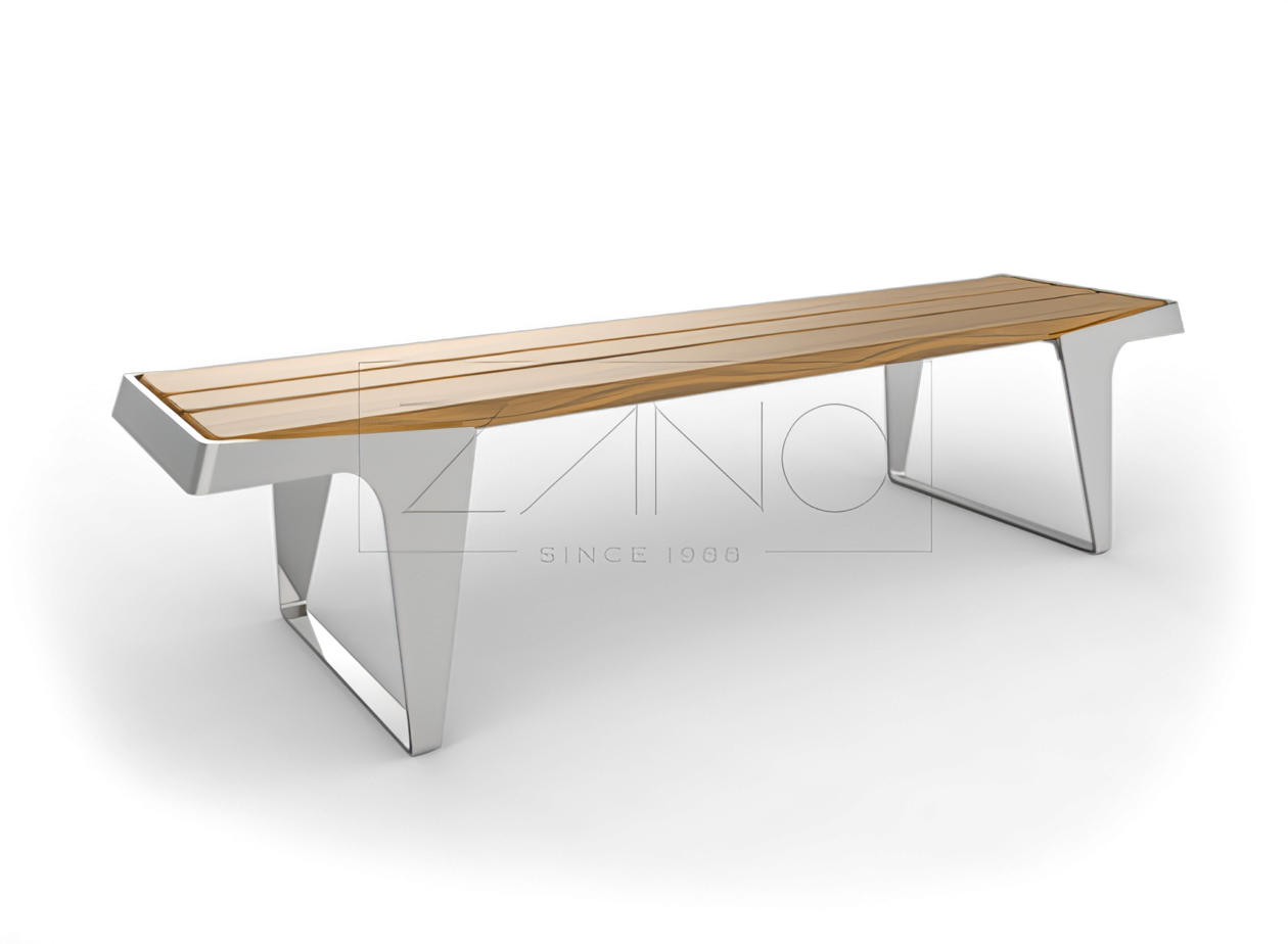 City bench without a backrest