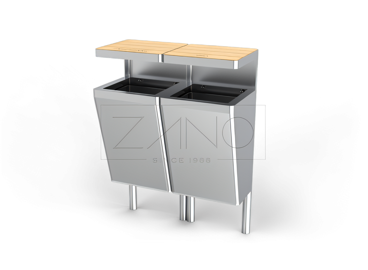 Scandik - two-chamber trash garbage can for waste segregation