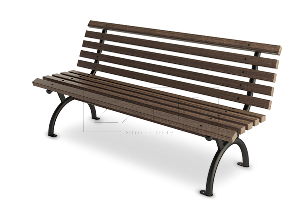 Metal park bench.