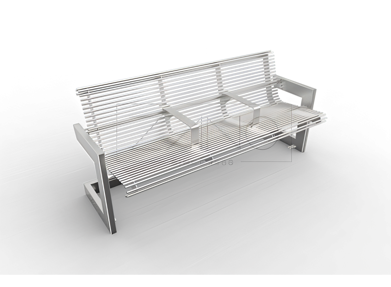 bench made of stainless steel tubes