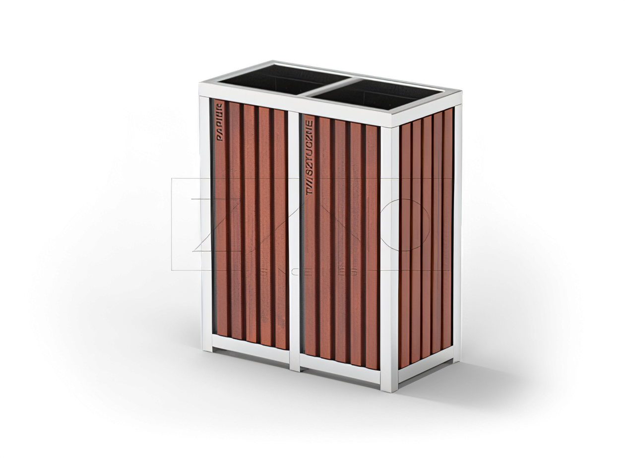 Municipal recycling garbage can with two compartments Municipal recycling garbage can with two compartments