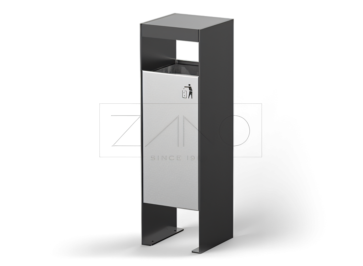 Elegant wastebasket made of black steel