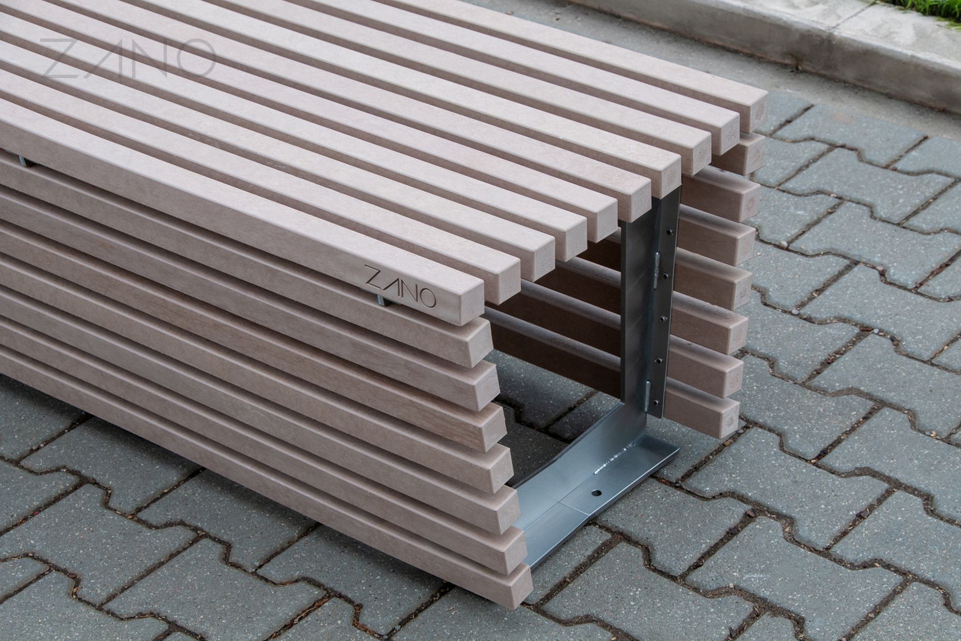 Wood-look composite board, teak color Wood-look composite board, teak color