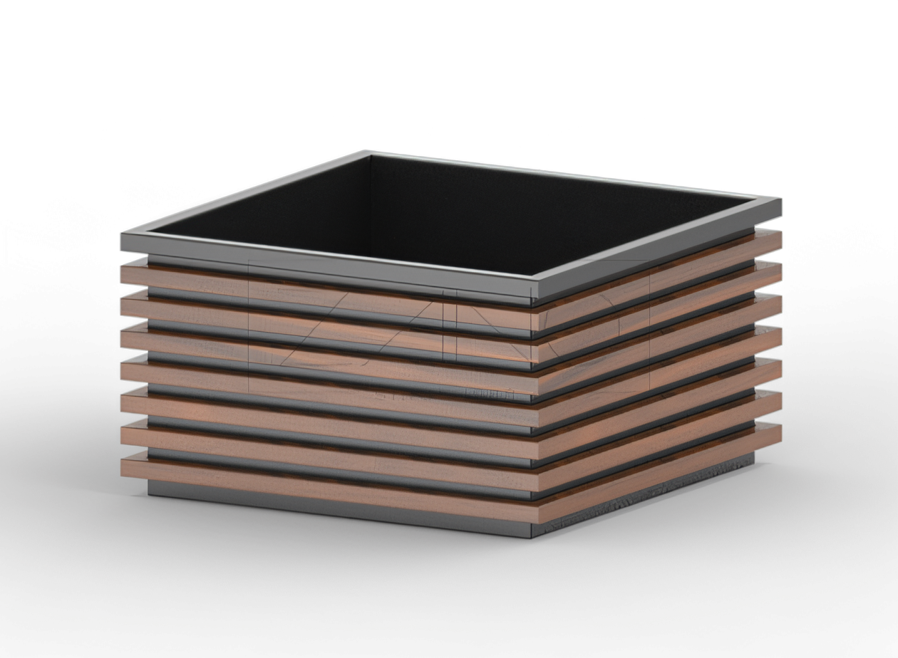 Flower pot Block 06.042.XL black steel