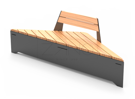Modular bench with backrest steel