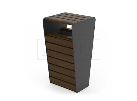Soft city basket with canopy, unique design, built of stainless steel and spruce wood