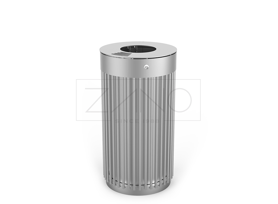 Modern stainless steel city trash garbage can
