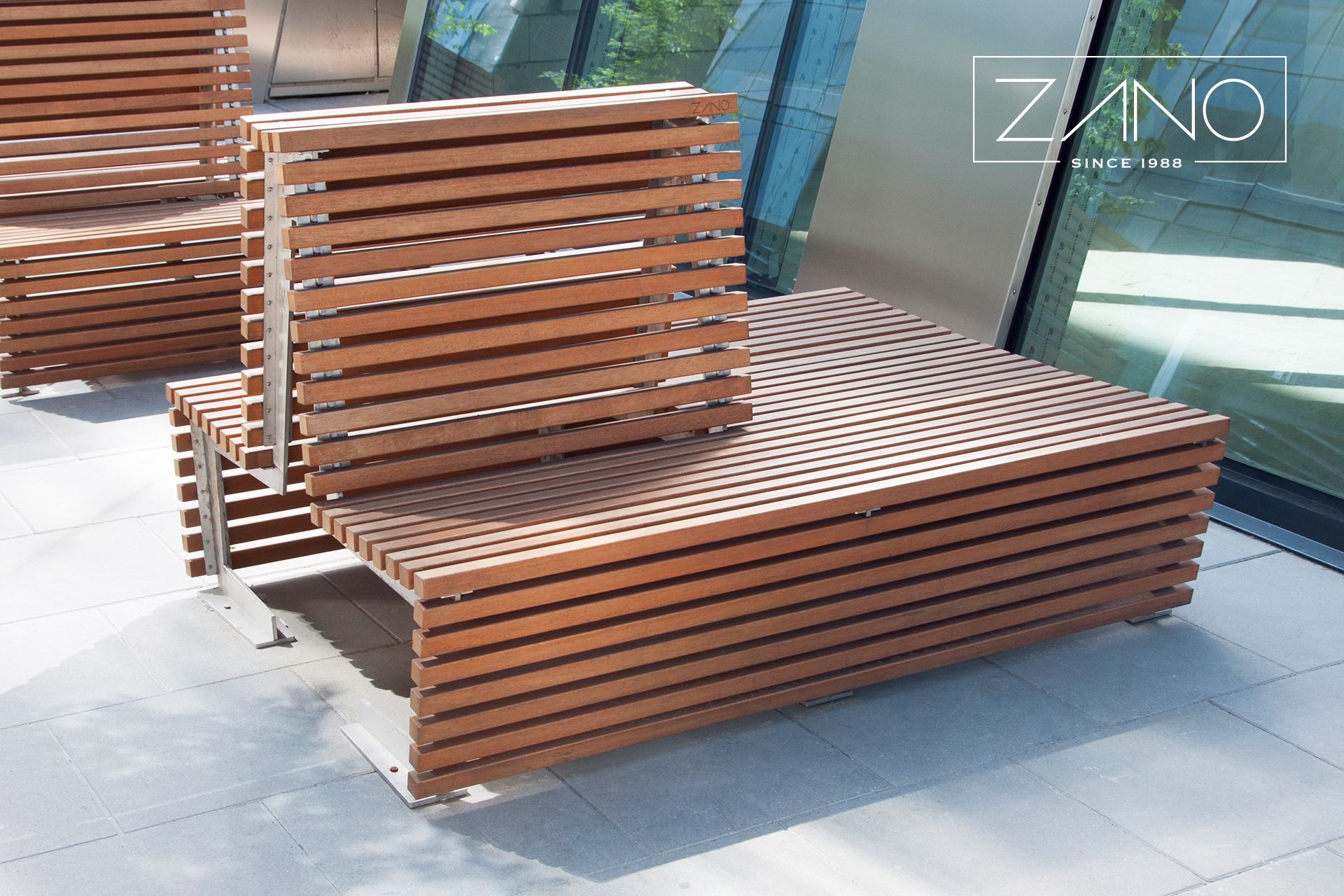 Modern double-sided street bench