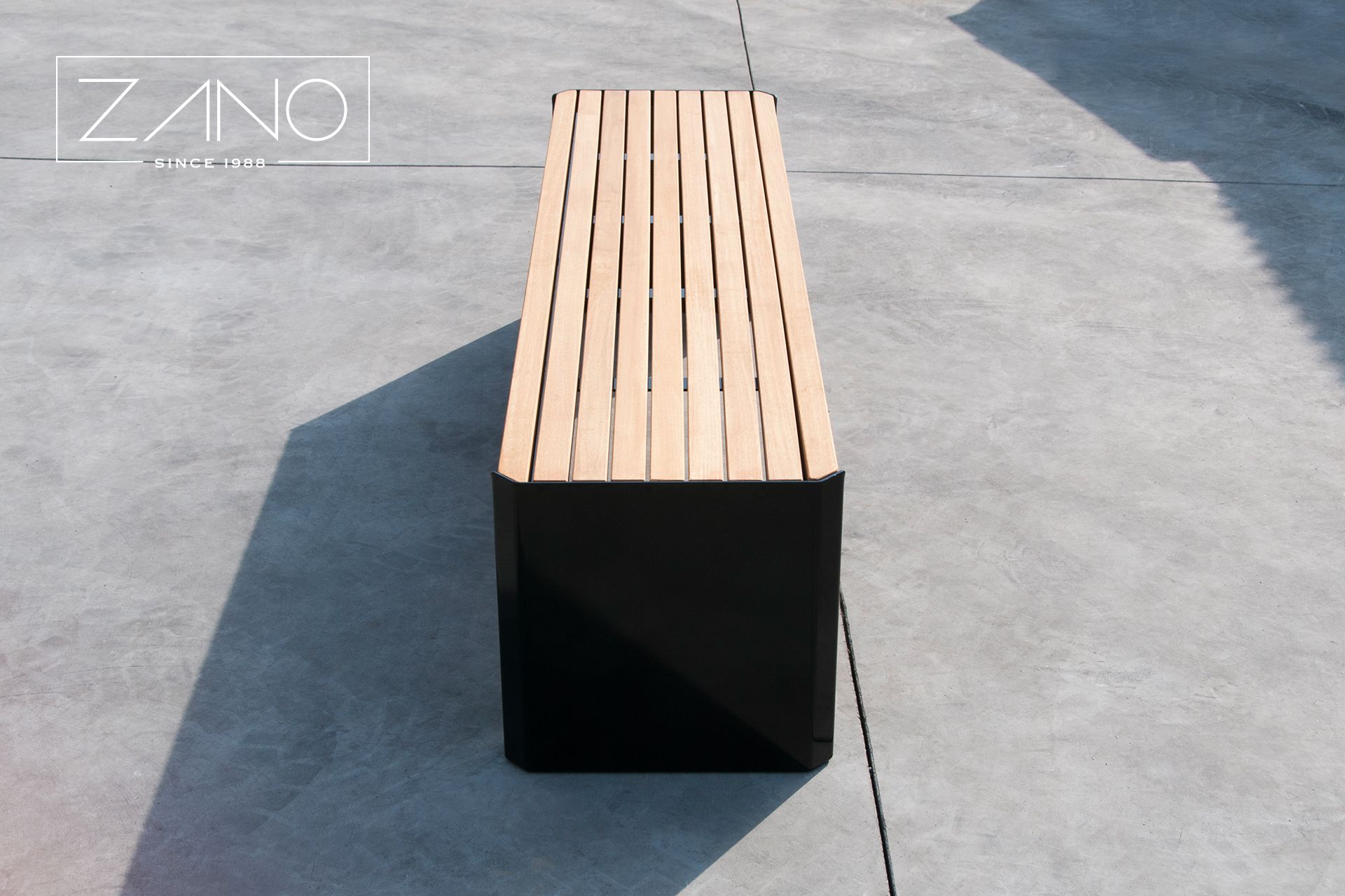 Modern city bench with minimalist design